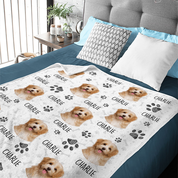 Colorful Upload Pet Image - Gift For Dog Lovers - Personalized Blanket