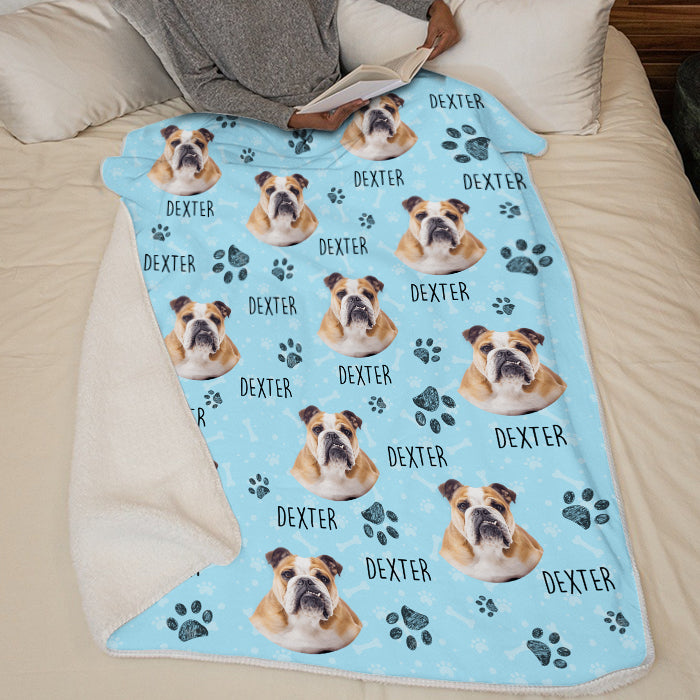 Colorful Upload Pet Image - Gift For Dog Lovers - Personalized Blanket