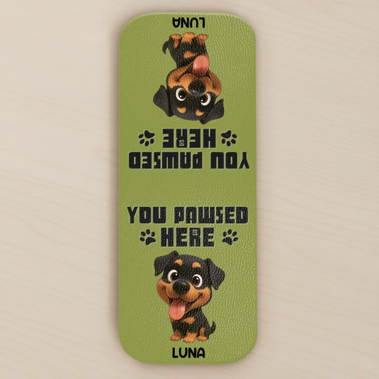 Custom Leather Magnetic Bookmark - Personalized  Bookish Gifts For Book Lovers, Bookworms, Dog Cat Lovers, Dog Dad And Mom, Cat Owners - Reading Is Better With Paws