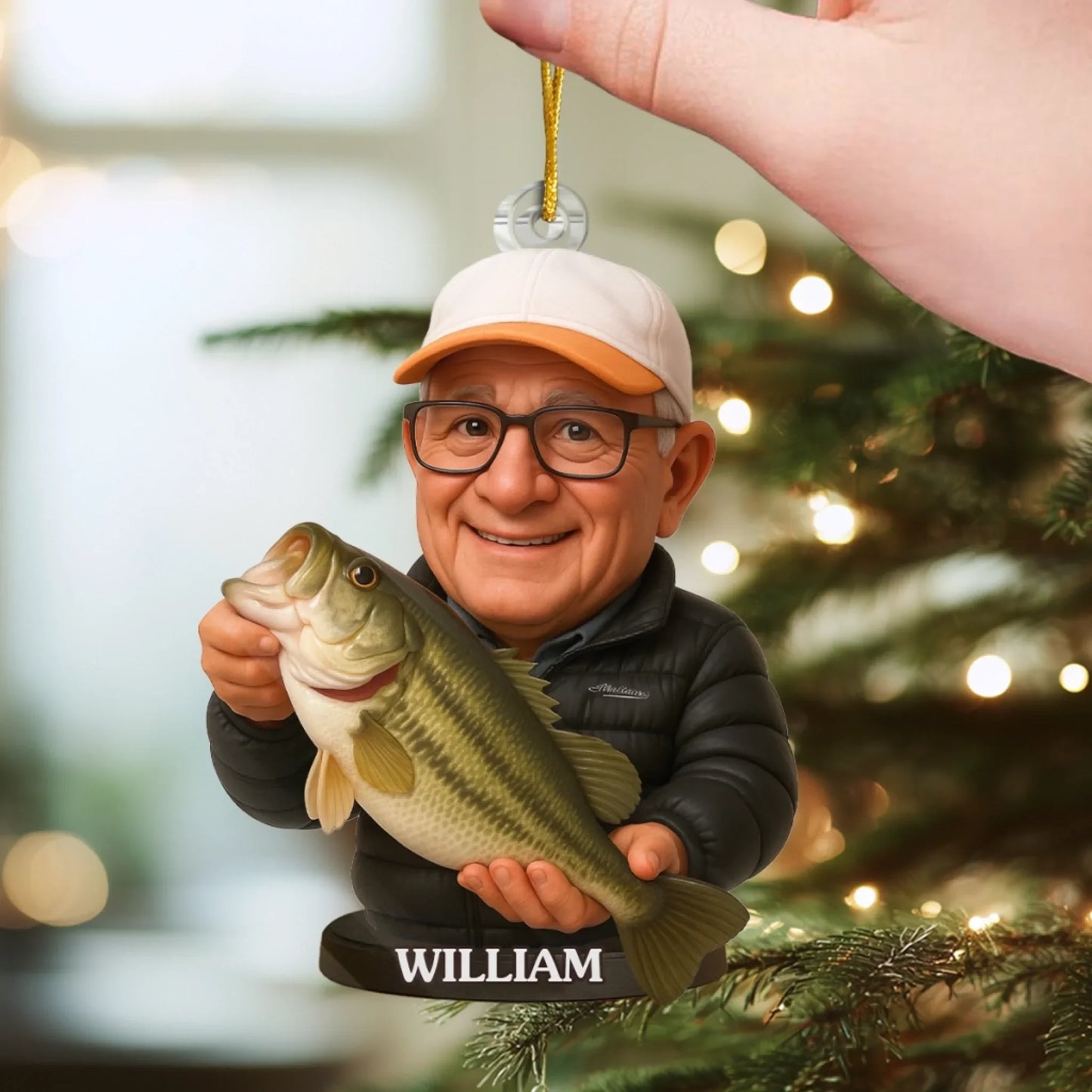 Custom Photo Acrylic Ornament - Personalized Christmas Birthday Fishing Gifts For Fisherman - Hooked On Happiness