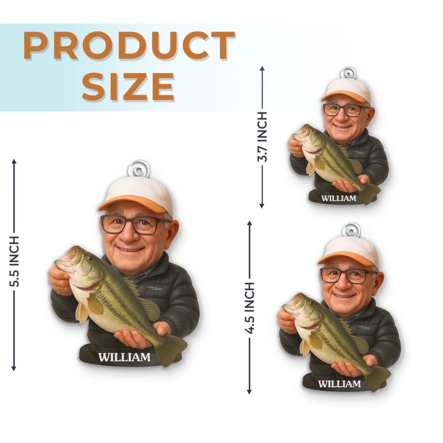 Custom Photo Acrylic Ornament - Personalized Christmas Birthday Fishing Gifts For Fisherman - Hooked On Happiness