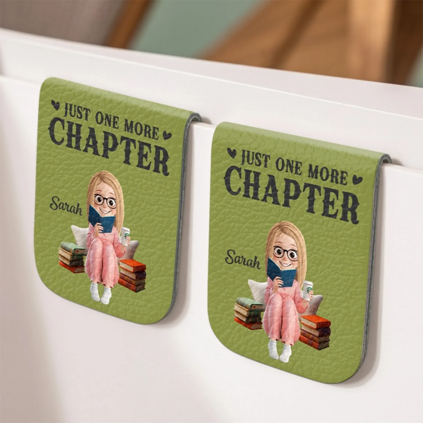 Custom Leather Magnetic Bookmark - Personalized  Bookish Gifts For Book Lovers, Bookworms, Readers - One More Page Always