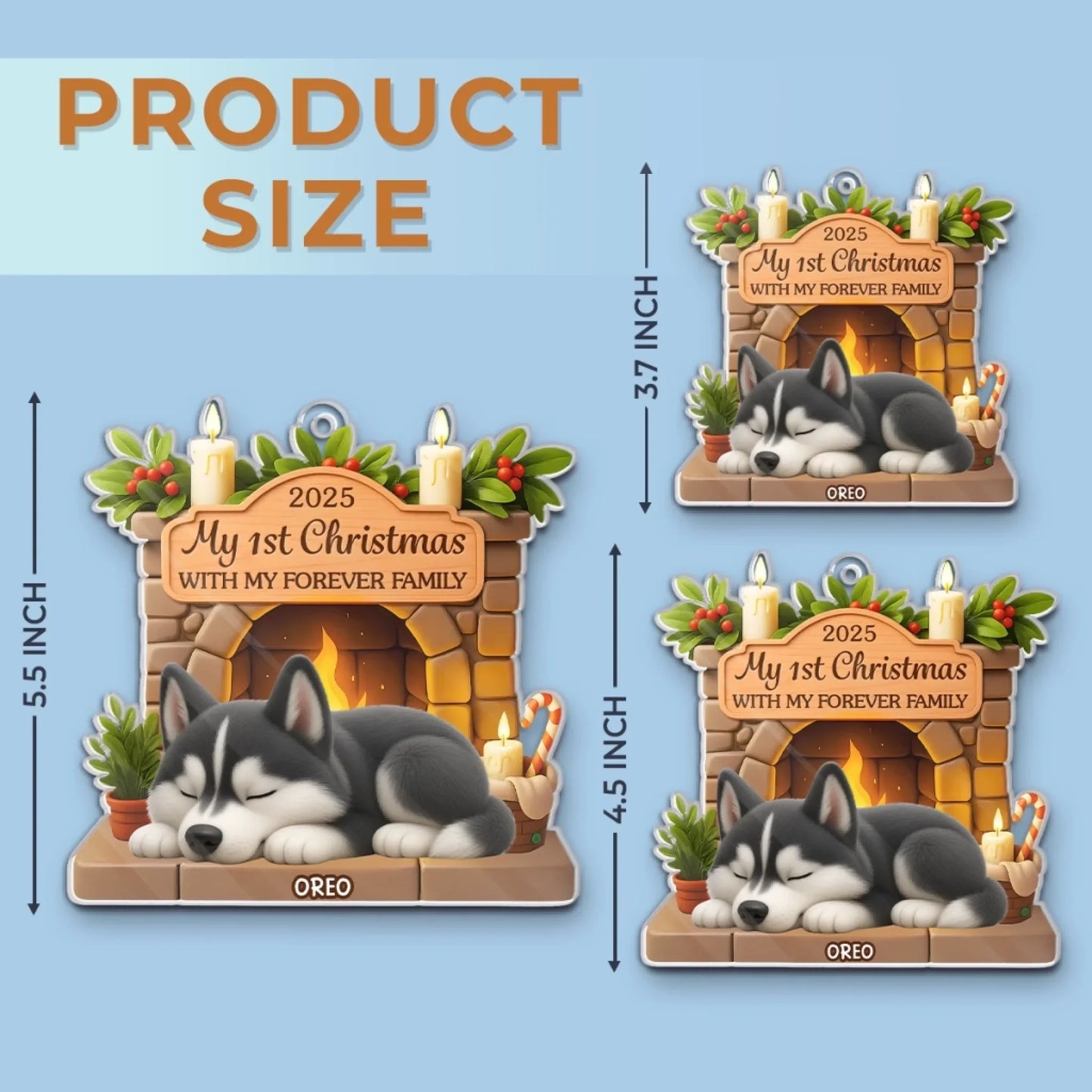 Custom First Christmas Acrylic Ornament - Personalized Christmas Birthday Gifts For Dog Lovers, Dog Dad And Mom - Pawsitively Loved This Christmas