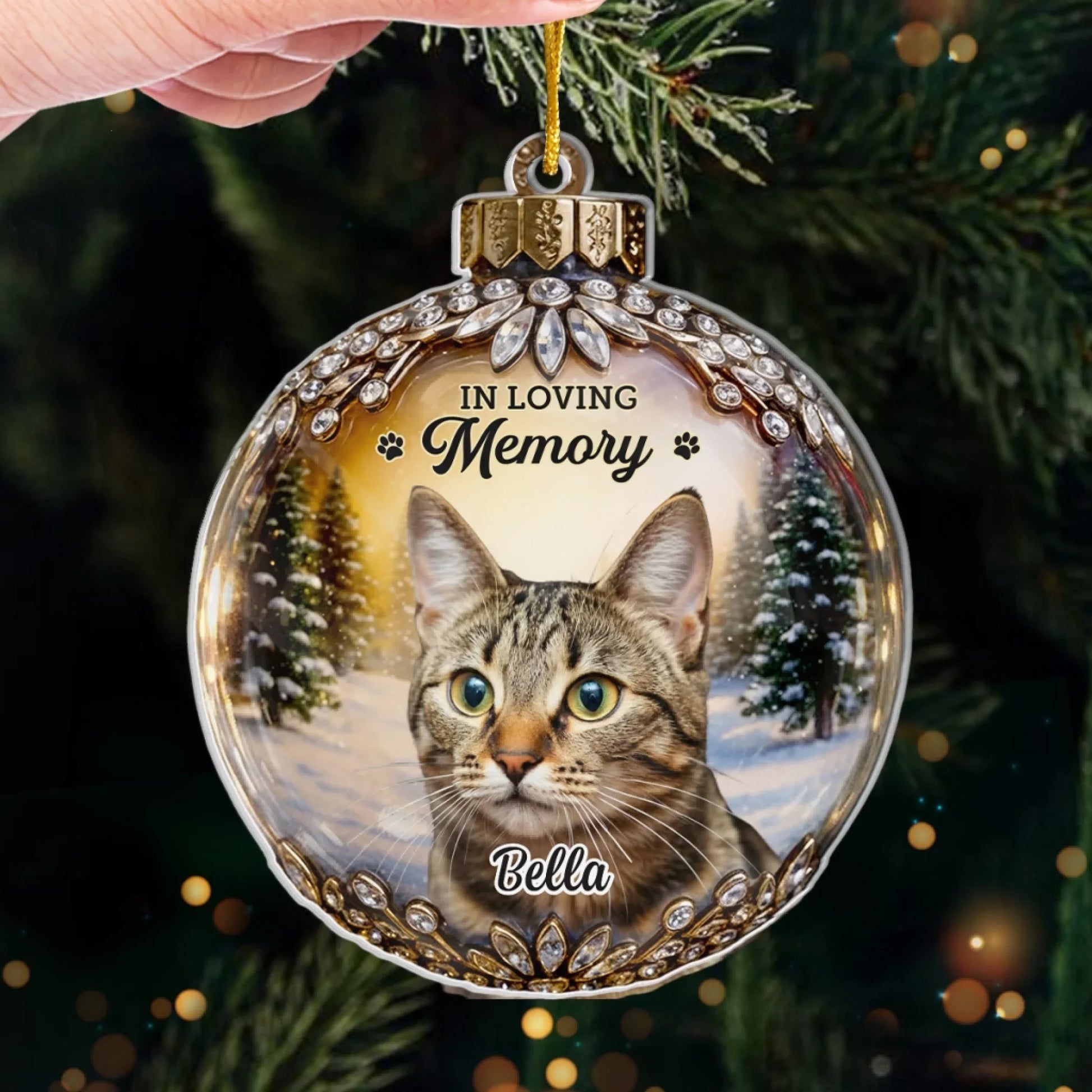Custom Photo Acrylic Ornament - Personalized Pet Christmas Memorial Sympathy Gifts For Dogs, Cats - Every Star Carries Your Light