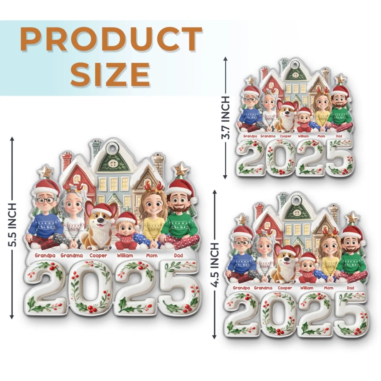 Custom Acrylic Ornament - Personalized Christmas Birthday Gifts For Family, Dog Cat Lovers - Little Moments Big Memories