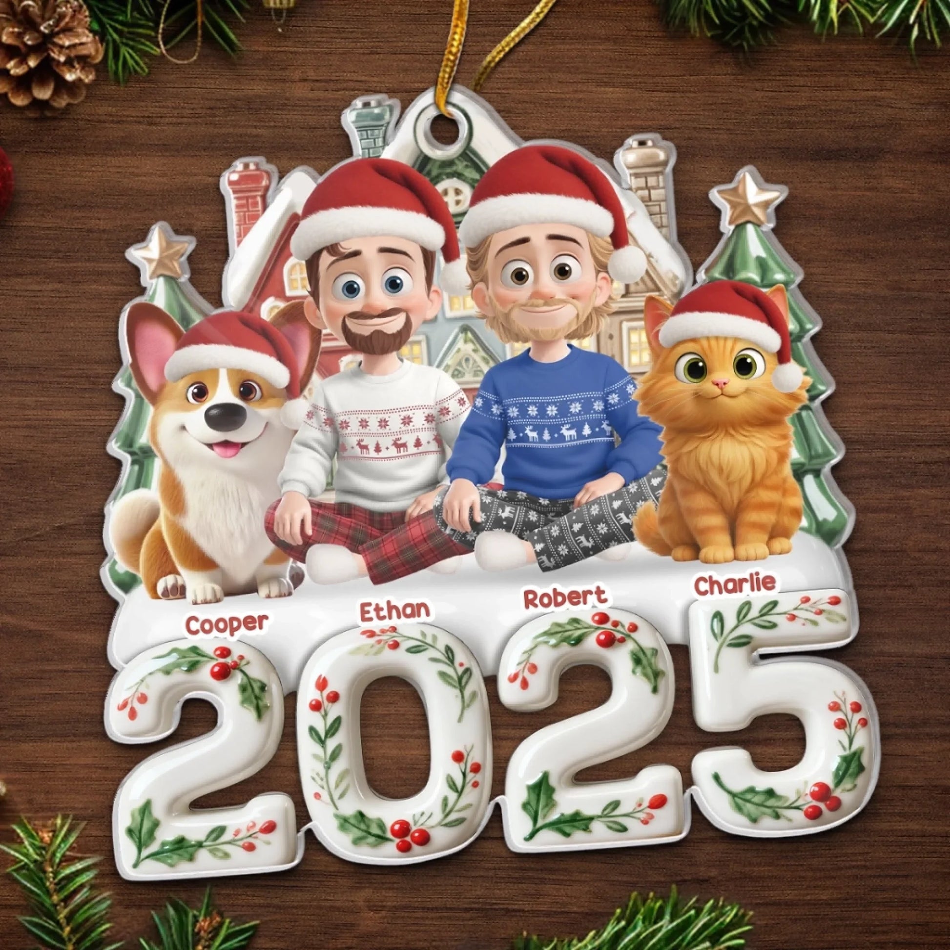 Custom Acrylic Ornament - Personalized Christmas Birthday Gifts For Family, Dog Cat Lovers - Little Moments Big Memories