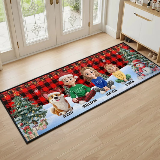 Custom Runner Rug - Personalized Christmas Birthday Gifts For Mom, Dad, Brother, Sister, Kids - Love Grows Stronger Together