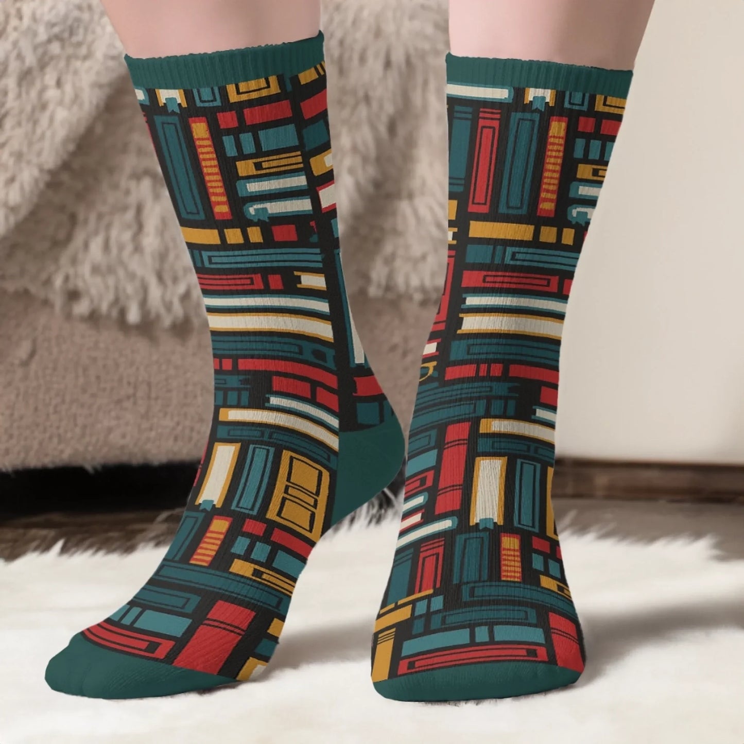 Custom Crew Socks - Personalized Bookish Gifts For Book Lovers, Bookworms, Readers - Keeping Up With My Reading Game
