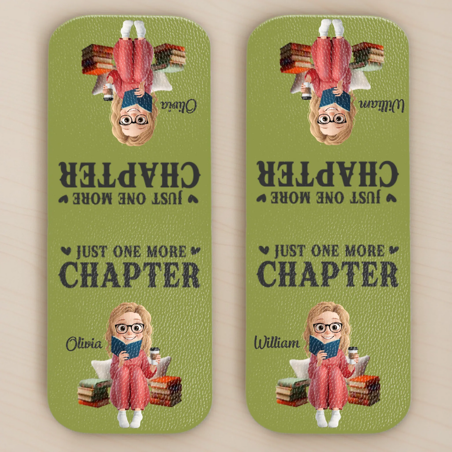 Custom Leather Magnetic Bookmark - Personalized  Bookish Gifts For Book Lovers, Bookworms, Readers - One More Page Always