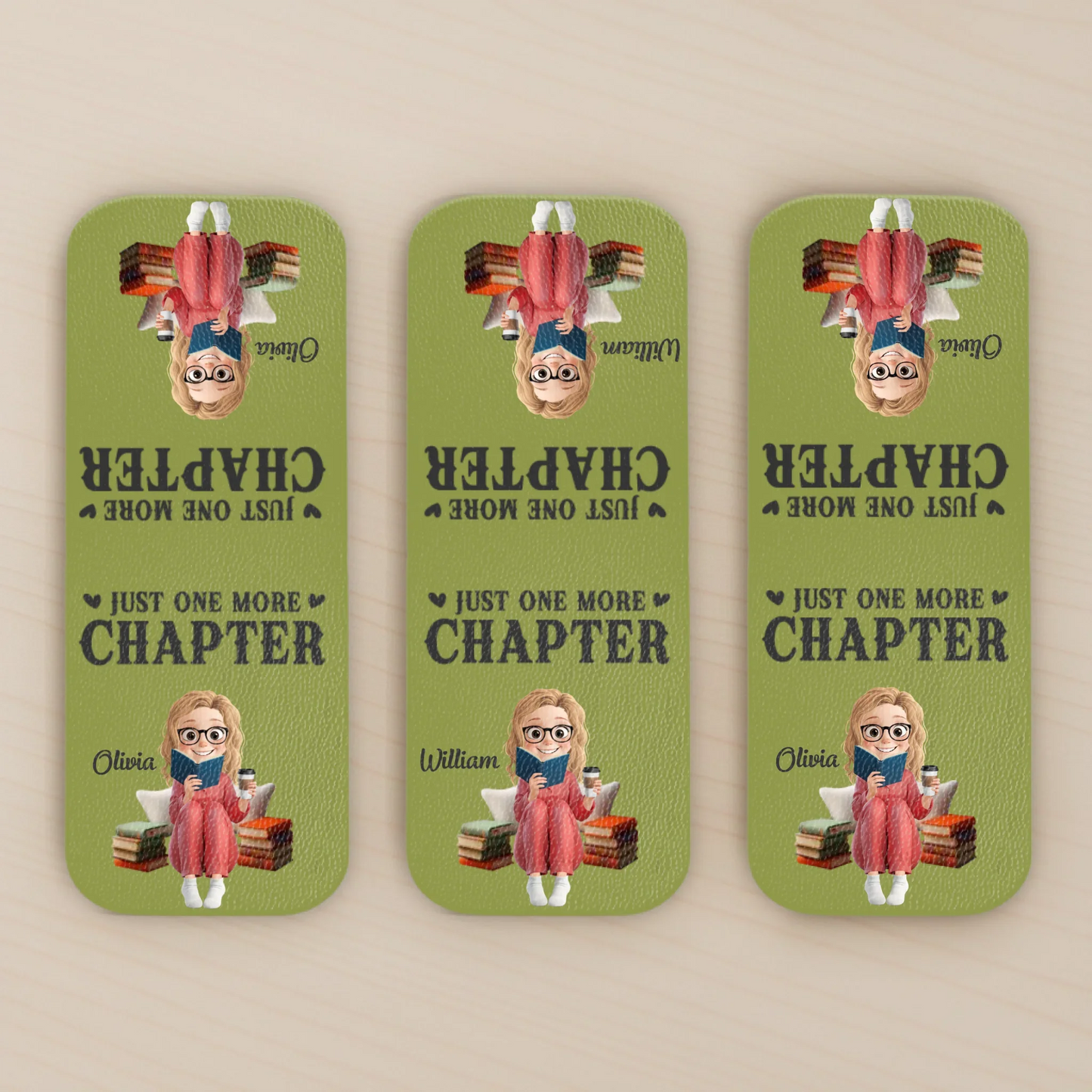 Custom Leather Magnetic Bookmark - Personalized  Bookish Gifts For Book Lovers, Bookworms, Readers - One More Page Always