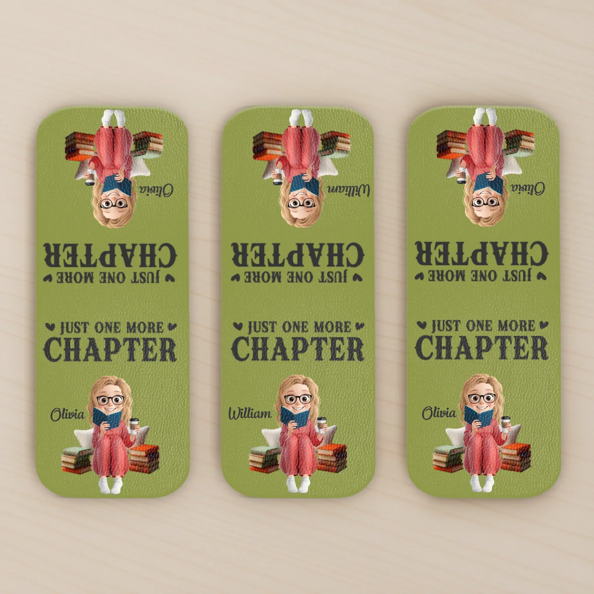 Custom Leather Magnetic Bookmark - Personalized  Bookish Gifts For Book Lovers, Bookworms, Readers - One More Page Always