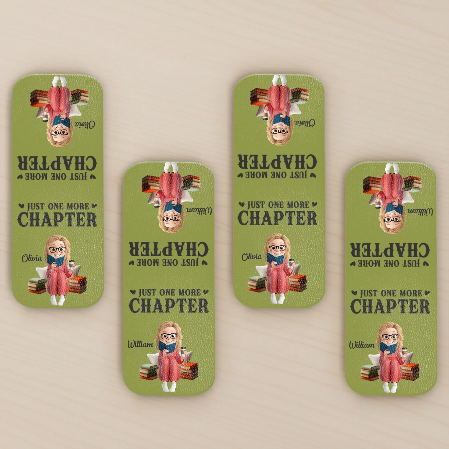 Custom Leather Magnetic Bookmark - Personalized  Bookish Gifts For Book Lovers, Bookworms, Readers - One More Page Always