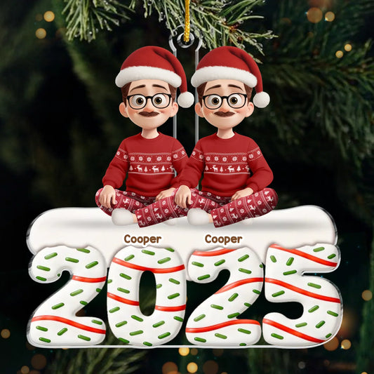 Custom Acrylic Ornament - Personalized Christmas Birthday Gifts For Family, Dog Cat Lovers - Happiness Baked Into Every Moment