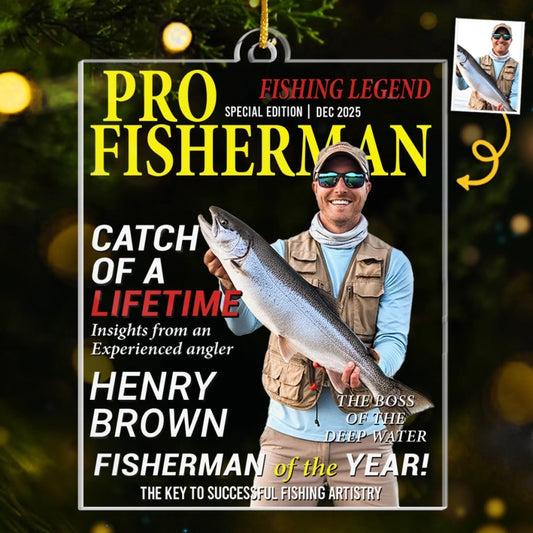 Custom Photo Acrylic Ornament - Personalized Christmas Birthday Fishing Gifts For Fisherman - Hooked On Greatness
