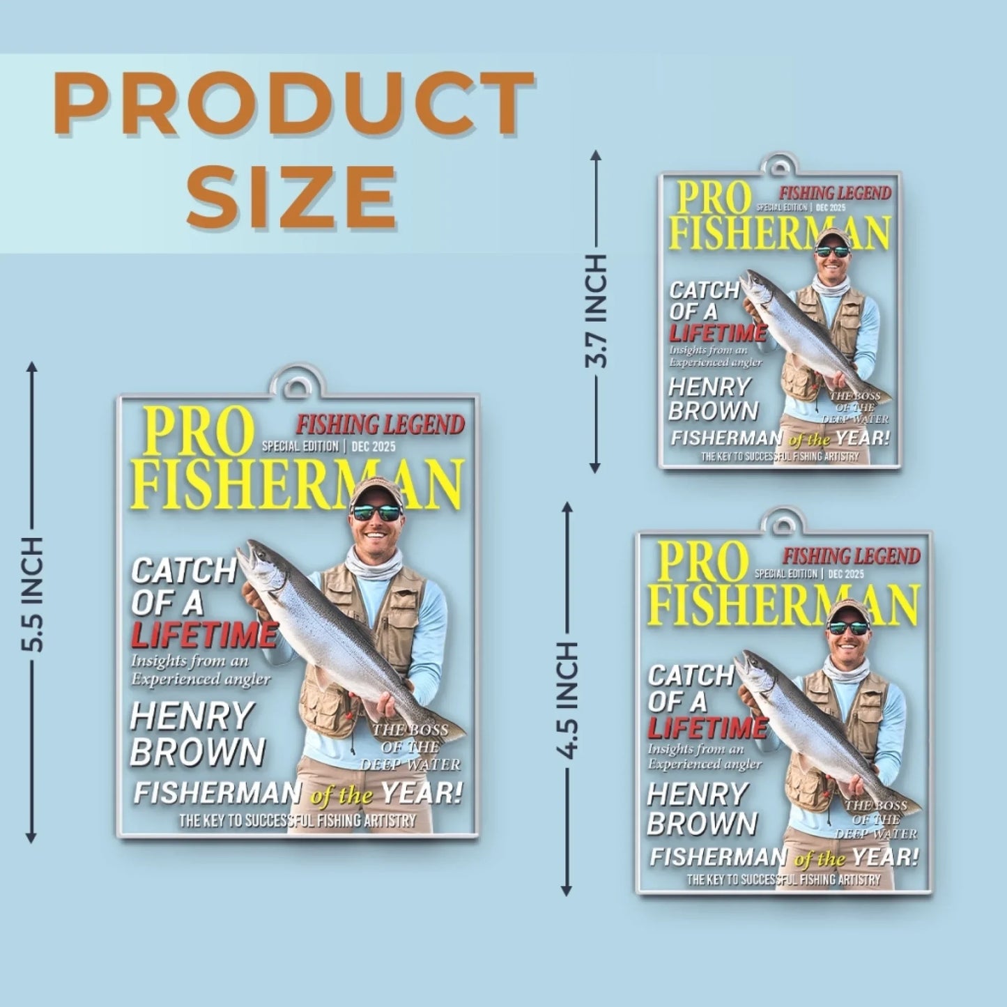 Custom Photo Acrylic Ornament - Personalized Christmas Birthday Fishing Gifts For Fisherman - Hooked On Greatness