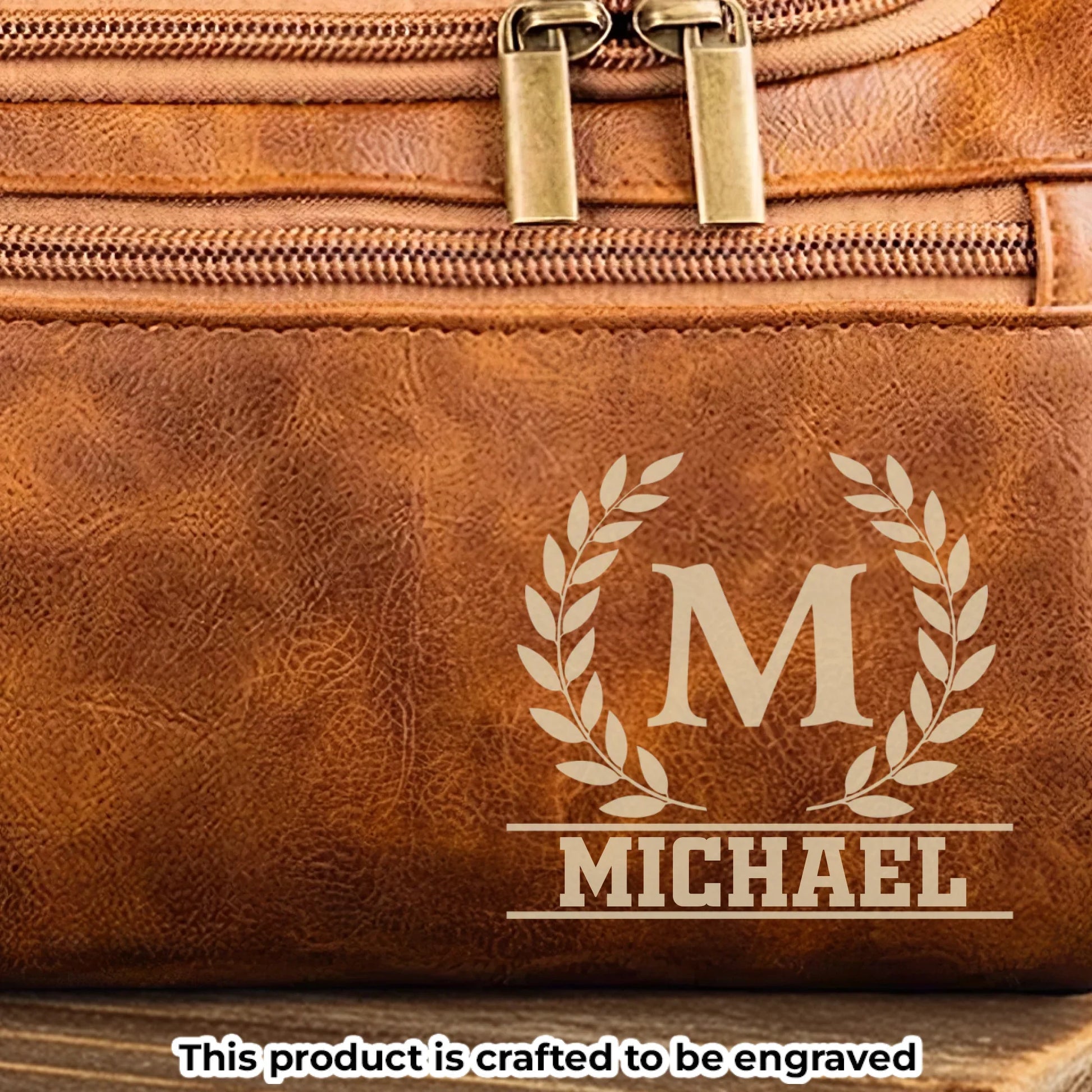Custom Engraved Leather Toiletry Bag - Personalized Birthday Gifts For Dad, Brother, Grandpa, Husband - Built For Every Path
