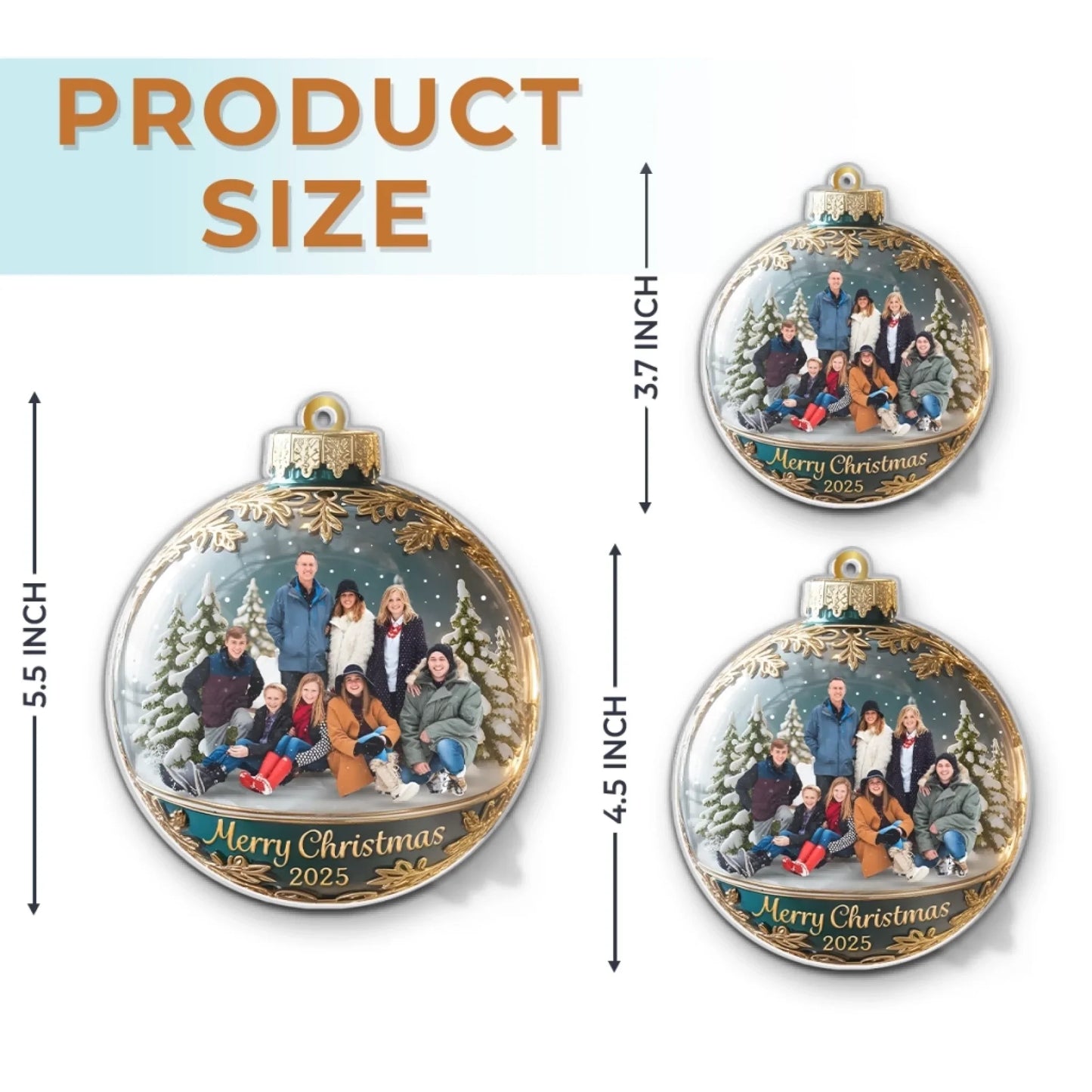 Custom Photo Acrylic Ornament - Personalized Christmas Birthday Gifts For Mom, Dad, Brother, Sister, Kids - Happiness Is Hanging Right Here