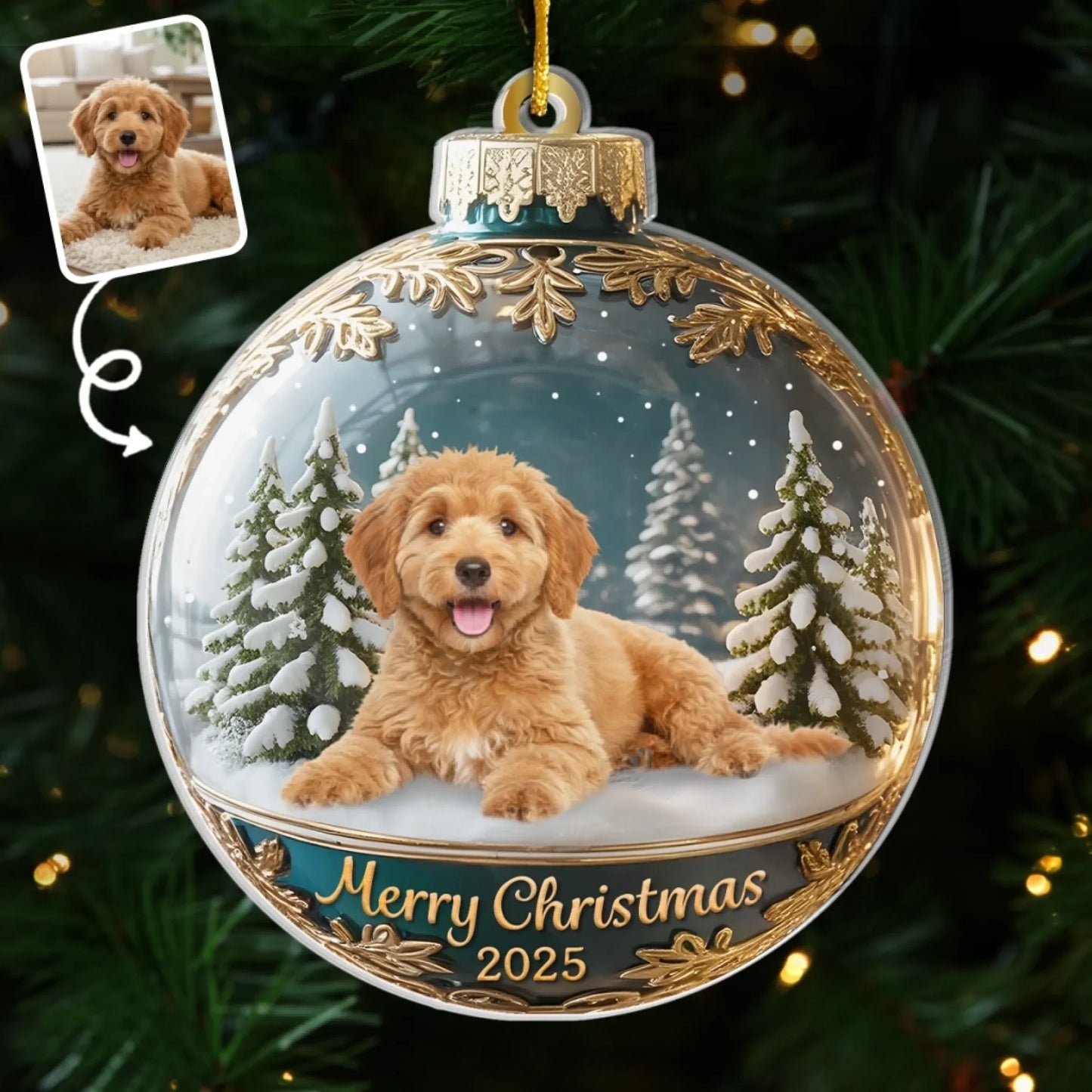 Custom Photo Acrylic Ornament - Personalized  Christmas Birthday Gifts For Dog Cat Lovers, Dog Dad And Mom, Cat Owners - Merry Woofmas From The Goodest Pup